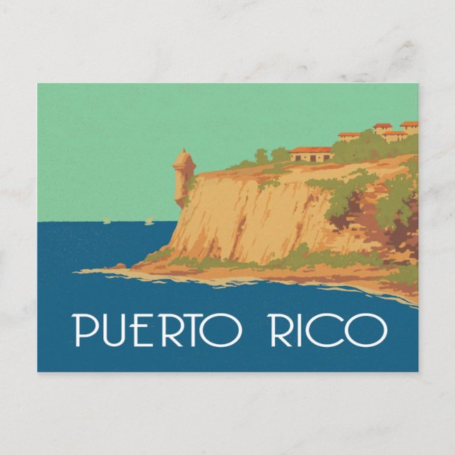 Puerto Rico vintage scene Postcard (Front)