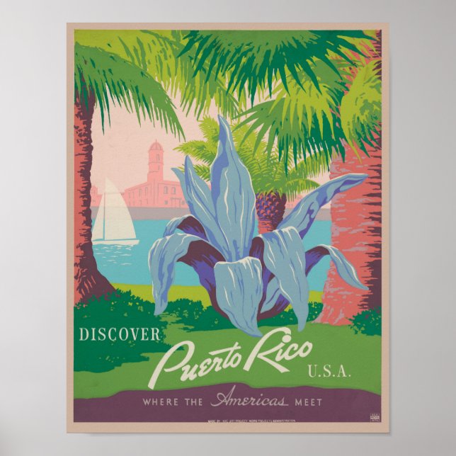 Puerto Rico Vintage Travel Poster (Front)