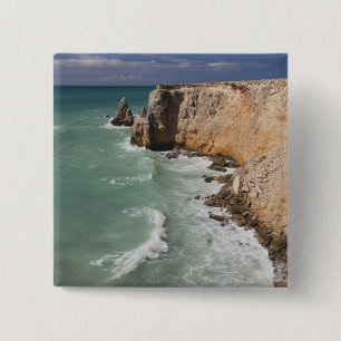 Puerto Rico, West Coast, Cabo Rojo, coastline 15 Cm Square Badge