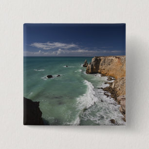 Puerto Rico, West Coast, Cabo Rojo, coastline 2 15 Cm Square Badge