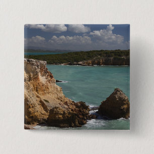 Puerto Rico, West Coast, Cabo Rojo, coastline 3 15 Cm Square Badge