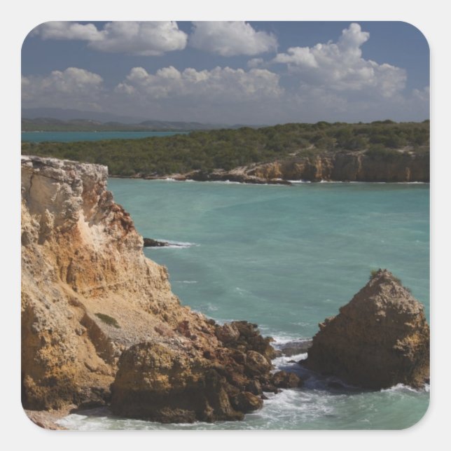 Puerto Rico, West Coast, Cabo Rojo, coastline 3 Square Sticker (Front)