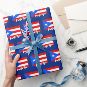 Puerto Rico Wrapping Paper, Puerto Rican Flag Wrapping Paper