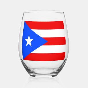 Puerto Rico's Flag Stemless Wine Glass