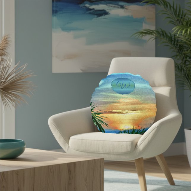 Puerto Sunset 1557 Round Cushion (Creator Uploaded)