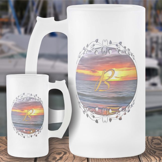 Puerto Sunset 1739 Frosted Glass Beer Mug (Creator Uploaded)