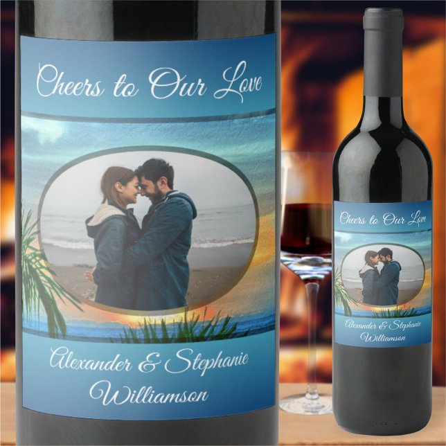 Puerto Sunset Cheers to Love 1557 Wine Label (Creator Uploaded)