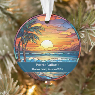 Puerto Vallarta Beach Vacation Acrylic Ornament