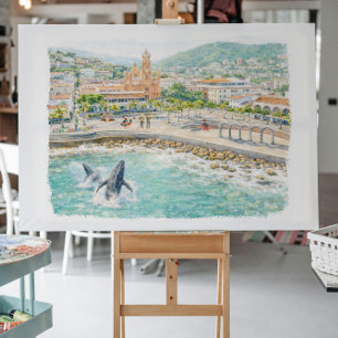 Puerto Vallarta Illustrated Malecón Postcard