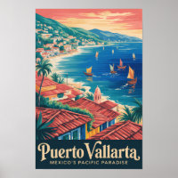 Puerto Vallarta Mexico Beach Illustration Travel