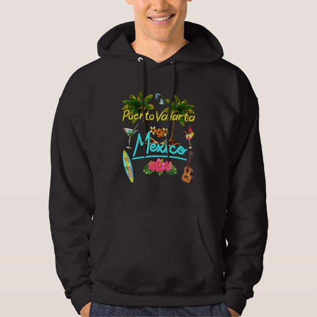 Puerto Vallarta Mexico Beach Summer Palm Sun Set P Hoodie (Front)