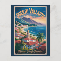 Puerto Vallarta Mexico Illustration Travel Art