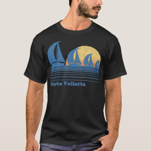 Puerto Vallarta Mexico Sailboat  Vintage 80s  T-Shirt