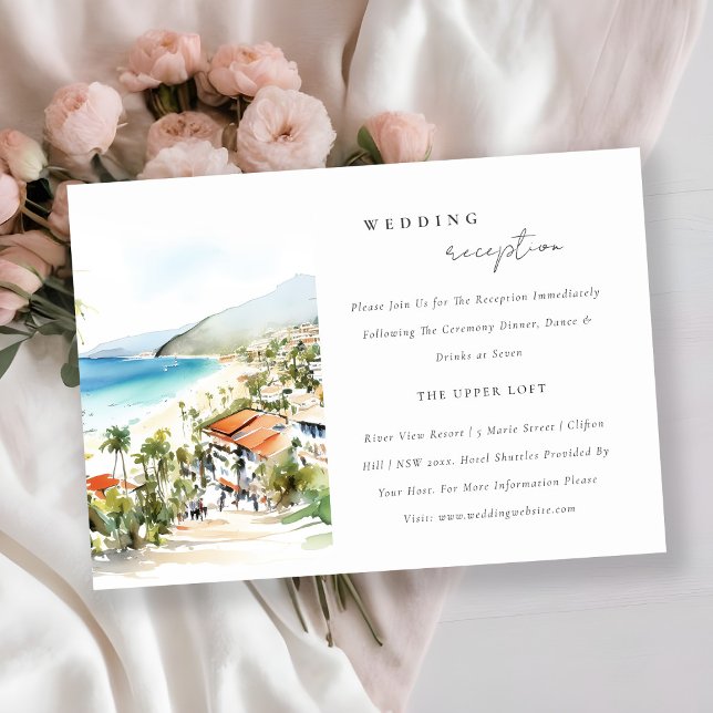 Puerto Vallarta Mexico Scape Wedding Reception Enclosure Card (Creator Uploaded)