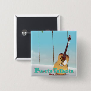 Puerto Vallarta Mexico travel poster 15 Cm Square Badge