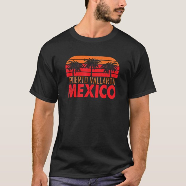 Puerto Vallarta Mexico Vacation Tropical Sunset Pa T-Shirt (Front)