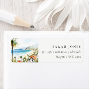 Puerto Vallarta Mexico Watercolor Scape Address