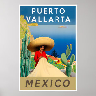Puerto Vallarta Poster Mexican Travel Print Mexico