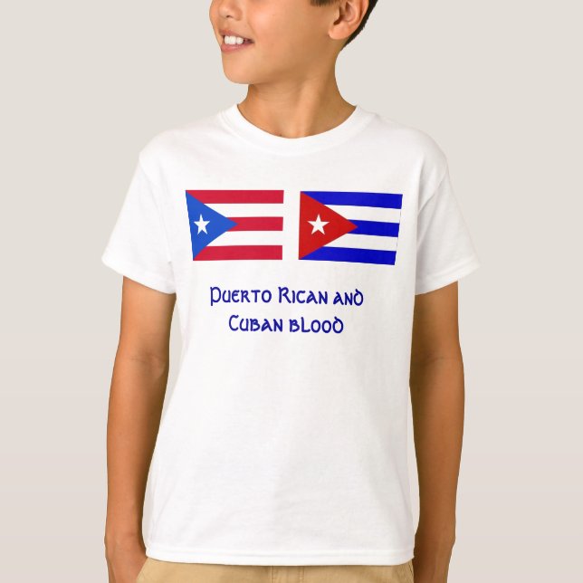 PuertoRico_flag, Cuba_flag, Puerto Rican and Cu... T-Shirt (Front)