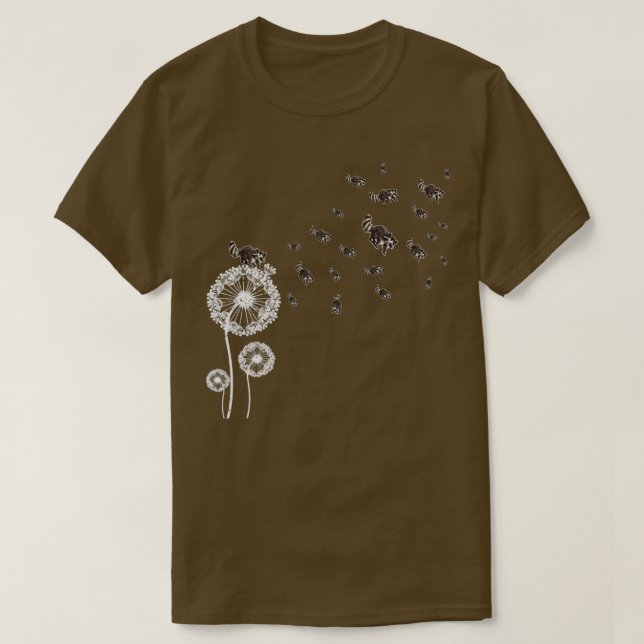 Puff Ball Animal Trash Panda Raccoon Dandelion T-Shirt (Design Front)