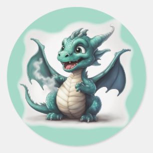 Puff The Little Magic Dragon Classic Round Sticker