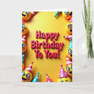 Puffed Red Text Birthday Card