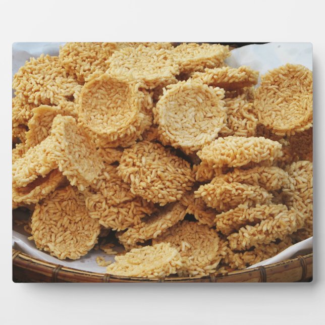 Puffed Rice Cakes ~ Asian Sweets Desserts Food Plaque (Front)