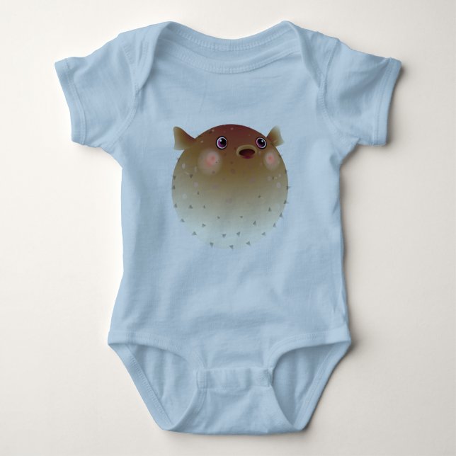 Puffer fish baby bodysuit (Front)