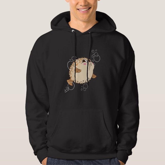 Puffer Fish Blowfish Bubbles Hoodie (Front)
