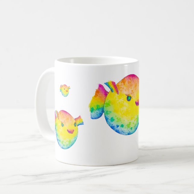Puffer fish coffee mug (Front Left)