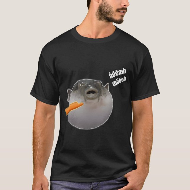 Puffer fish eating carrot T-Shirt (Front)