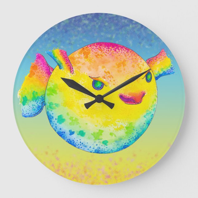 Puffer fish large clock (Front)