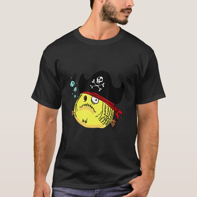 Puffer Fish Pirate Buccaneer Sea T-Shirt (Front)