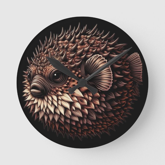 Puffer Fish Round Clock (Front)