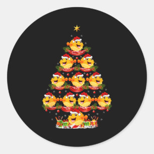Puffer Fish Xmas Lighting Santa Puffer Fish Christ Classic Round Sticker