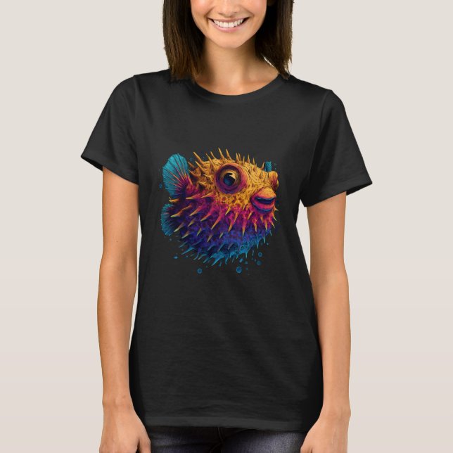 Pufferfish Lover Motif Blowfish Sea Ocean Animal P T-Shirt (Front)
