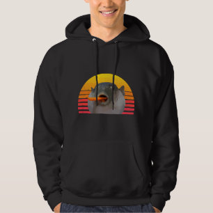 Pufferfish Meme Eating a Carrot Funny Fish Hoodie