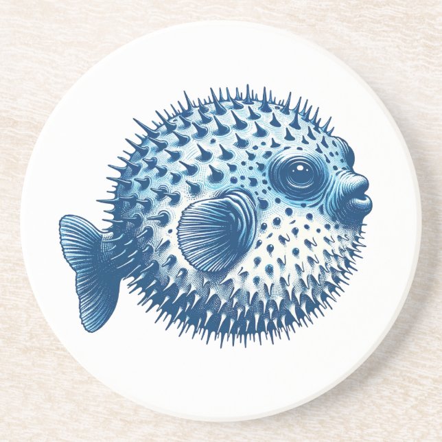 Pufferfish Nautical Coaster (Front)