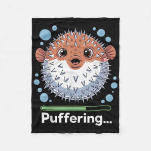 Puffering Fishing Fish Cute Pufferfish  Fleece Blanket