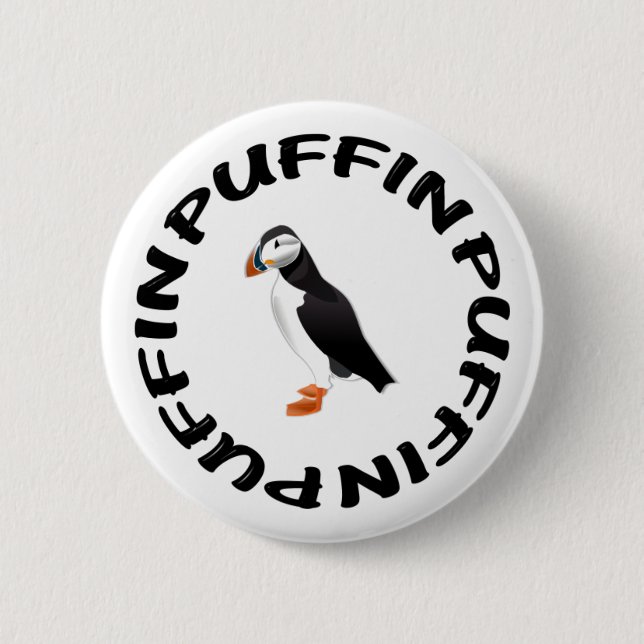 puffin 6 cm round badge (Front)