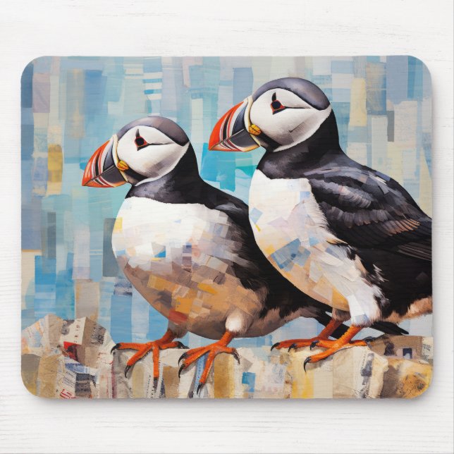 Puffin Animal Bird Art Decor Paint  Mouse Pad (Front)