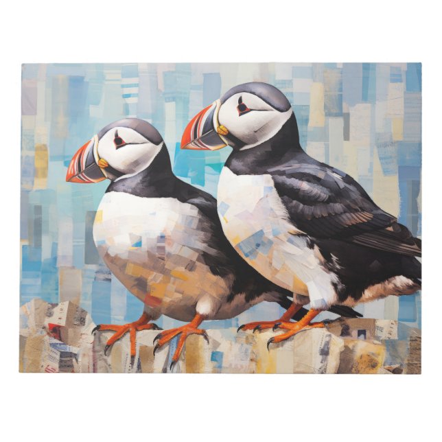 Puffin Animal Bird Art Decor Paint  Notepad (Front)