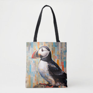 Puffin Animal Bird Art Decor Paint Tote Bag