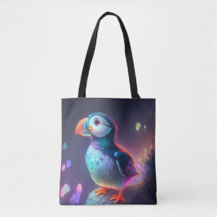 Puffin Bird Animal Portrait Painting Wildlife Free Tote Bag