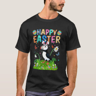 Puffin Bird Happy Easter Egg Hunt Bunny Ear Easter T-Shirt