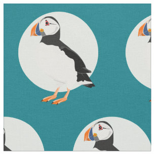 Puffin Bird Illustration Fabric
