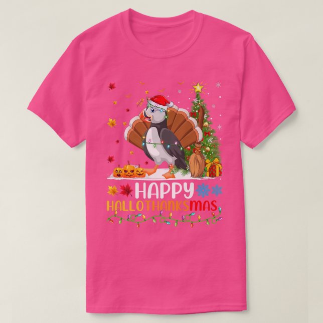 Puffin Bird Lover Funny Happy Puffin HelloThanksMa T-Shirt (Design Front)