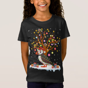 Puffin Bird Xmas Lighting Tree Santa Puffin Christ T-Shirt