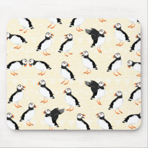 Puffin Birds Pattern Mouse Pad