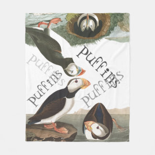 Puffin Birds Wildlife Animals Fleece Blanket